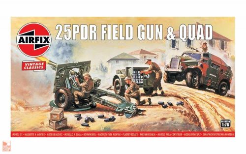 Airfix 1:76 25pdr Field Gun & Quad, Vintage Classics