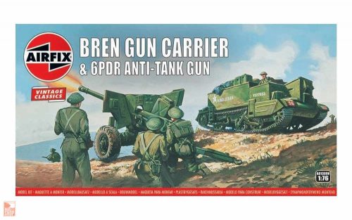 Airfix 1:76 Bren Gun Carrier& 6 pdr AT Gun,Vintage Classics