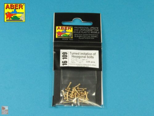 Aber Models 1:16 Turned imitation of Hexagonal bolts 1,6 x  6,0 mm x 25 pcs.