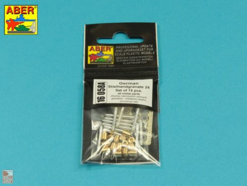 Aber Models 1:16 German Stielhandgranate 24 –set of 15 pcs. All metal parts