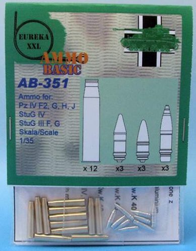 Eureka 1:35 - 7,5 cm Ammo for Kw.K.40/Stu.K.40 L/43 and L/48