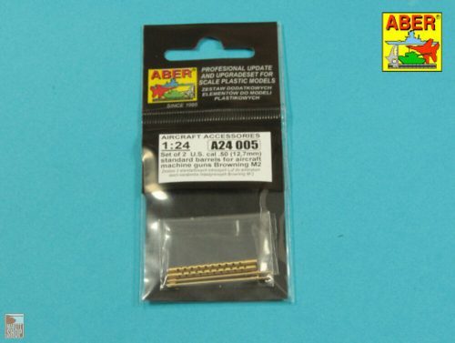 Aber Models 1:24 Set of 2  cal .50 (12,7mm) standard barrels for US aircraft machine guns Browning M2