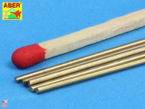 Aber Models  Brass  round rods 1,0mm length 250mm x 5 pcs.