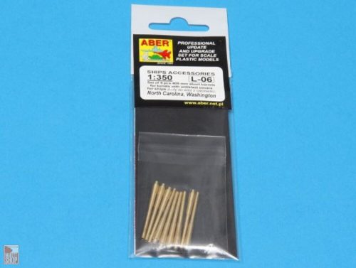 Aber Models 1:350 Set of 9 pcs 406 mm short barrels for North Carolina