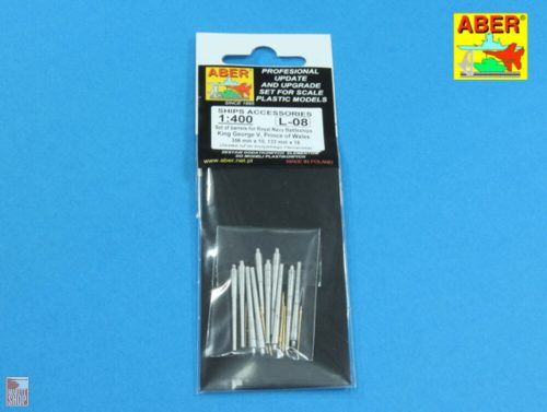 Aber Models 1:400 Set of barrels for King George V, Prince of Wales