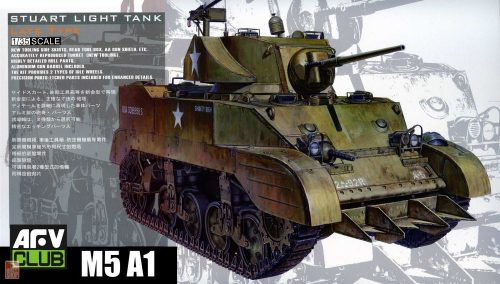 AFV-Club 1:35 US M5A1 Late type w/Hedgerow cutter