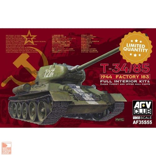 AFV-Club 1:35 T-34/85 1944 Factory 183(LIMITED)w.trans transparent turret