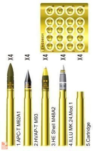 AFV-Club 1:35 3 inch gun ammo brass set