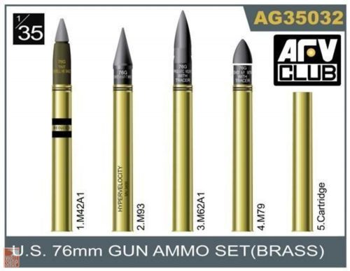 AFV-Club 1:35 76mm gun ammo brass set