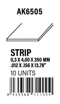 AK-Interactive Strips 0.30 x 4.00 x 350mm - STYRENE STRIP