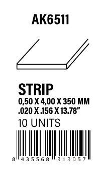 AK-Interactive Strips 0.50 x 4.00 x 350mm - STYRENE STRIP