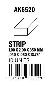 AK-Interactive Strips 1.00 x 2.00 x 350mm - STYRENE STRIP