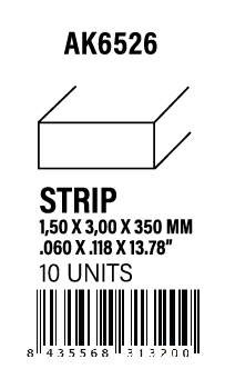 AK-Interactive Strips 1.50 x 3.00 x 350mm - STYRENE STRIP