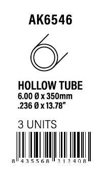 AK-Interactive Hollow tube 6.00dx350mm (W.T. 0,7mm)-STYRENE STRIP