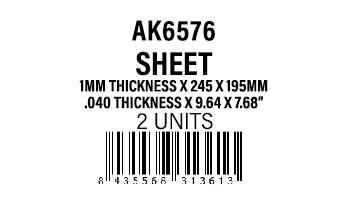 AK-Interactive 1mmthickness x 245 x 195mm - STYRENE SHEET