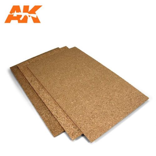 AK-Interactive Cork sheets - Coarse grained - 200 x 300 x 3mm (2 lap)