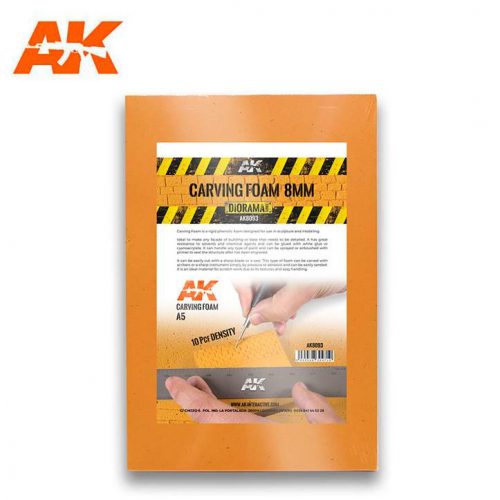 AK Interactive Carving foam 8mm A5 Size (228 x 152 mm)