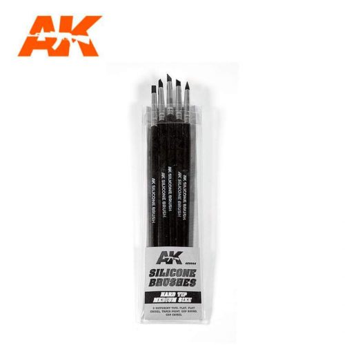 AK Interactive Silicone brushes hard tip medium