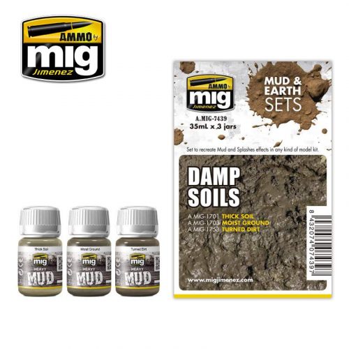 AMMO by Mig Damp Soils Weathering Set