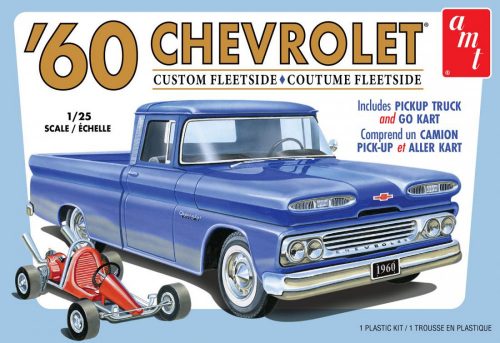 AMT AMT1063 1:25 1960 Chevy Custom Fleetside Pickup w/Go Kart 2T