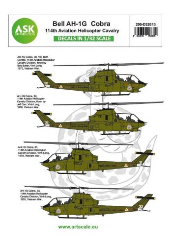 ASK decal 1:32 Bell AH-1G Cobra 11th Aviation Helicopter Cavalry part 3