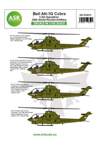 ASK decal 1:32 Bell AH-1G Cobra 20th Aerial Rocket artilery part 1