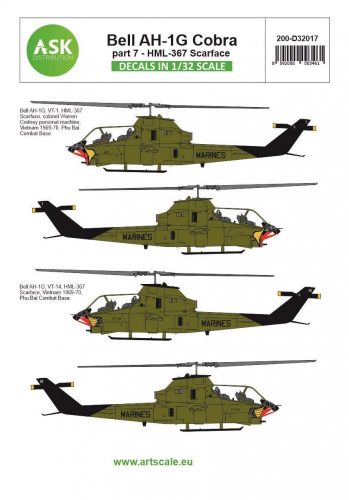 ASK decal 1:32 Bell AH-1G Cobra part 7 - HML367 Scarface