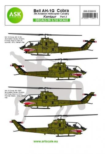 ASK decal 1:32 Bell AH-1G Cobra Kentaur 3th Aviation helicopter cavalry part 2