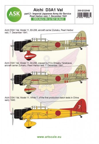 ASK decal 1:32 Aichi D3A1 VAL part 2 - Pearl Harbor raid / Imperial Japanese Army Air Service