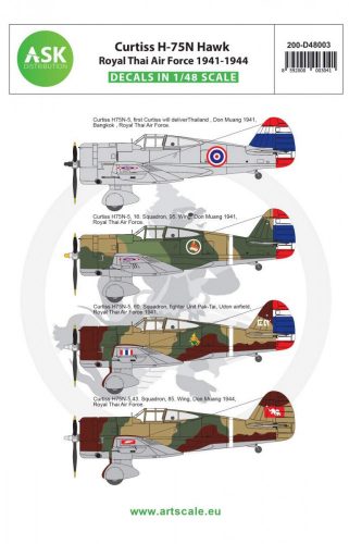 ASK decal 1:48 Curtiss H-75N Royal Thai Air Force service 1941-1944