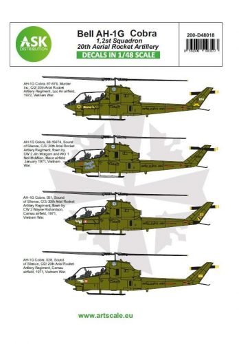 ASK decal 1:48 Bell AH-1G Cobra 20th Aerial Rocket artilery - part 1