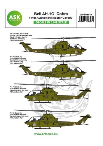 ASK decal 1:48 Bell AH-1G Cobra 114th Aviation helicopter cavalery - part 3