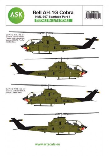 ASK decal 1:48 Bell AH-1G Cobra part 7 - HML367 Scarface