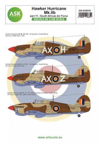 ASK decal 1:48 Hawker Hurricane Mk.IIB part 11 - South African Air Force