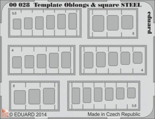 Eduard Accessories  Template oblongs & square STEEL