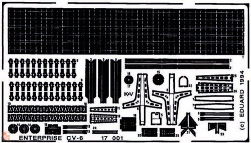 Eduard Accessories 1:700 Flugzeugträger USS Enterprise CV6 für Tamiya Bausatz 77514