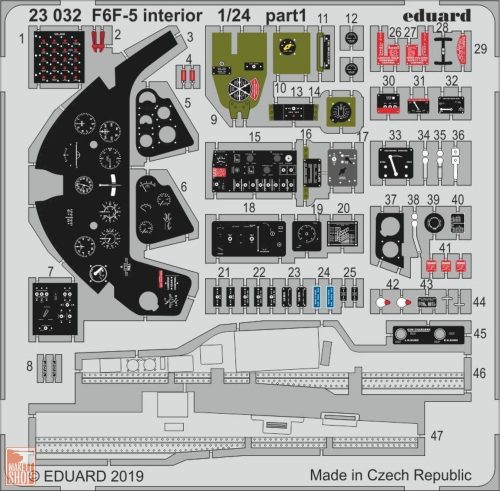 Eduard Accessories 1:24 F6F-5 interior for Airfix