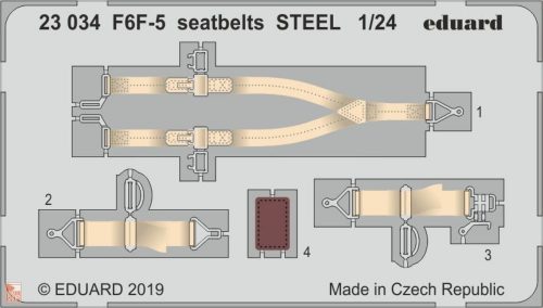 Eduard Accessories 1:24 F6F-5 seatbelts STEEL for Airfix