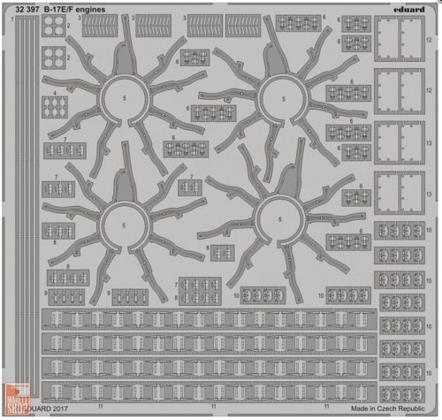 Eduard Accessories 1:32 B-17E/F engines for HKM