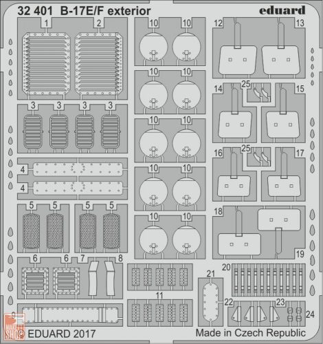 Eduard Accessories 1:32 B-17E/F exterior for HKM