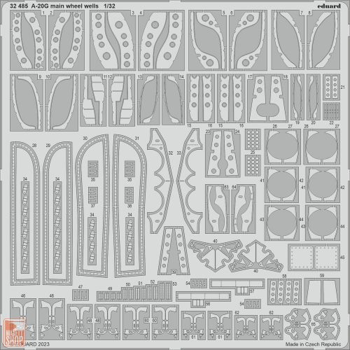 Eduard Accessories 1:32 A-20G main wheel wells 1/32 HKM