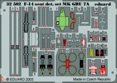 Eduard Accessories 1:32 F-14A Tomcat ejection Seat für Tamiya Bausatz