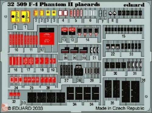 Eduard Accessories 1:32 F-4 Phantom II Placards