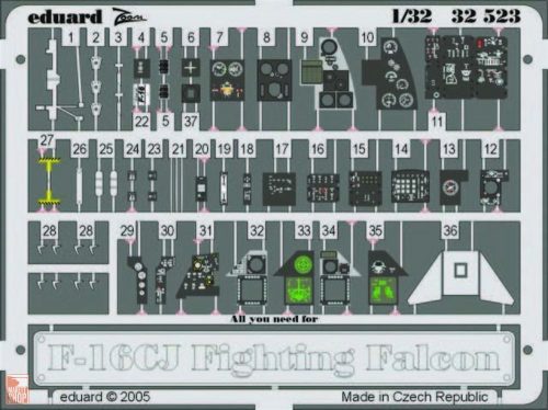 Eduard Accessories 1:32 F-16CJ Interior für Tamiya Bausatz