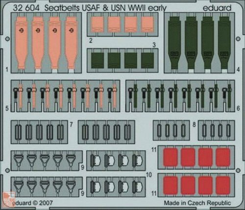 Eduard Accessories 1:32 Seatbelts USAF & USN WWII early