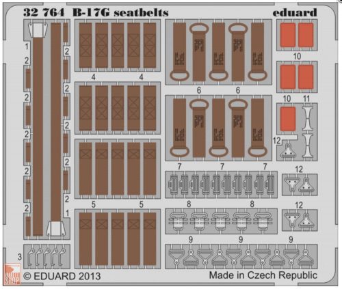 Eduard Accessories 1:32 B-17G seatbelts for HK Models