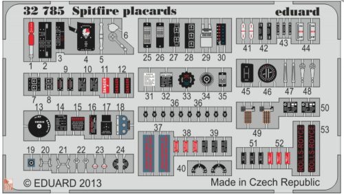 Eduard Accessories 1:32 Spitfire placards