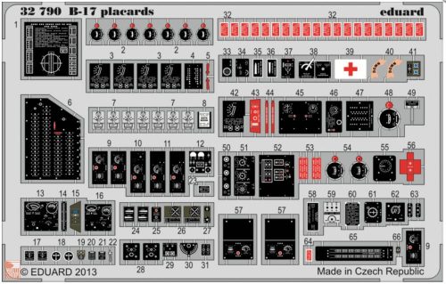 Eduard Accessories 1:32 B-17 placards for HK Models