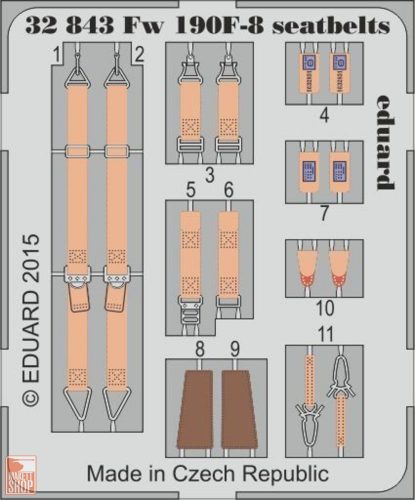 Eduard Accessories 1:32 Fw 190F-8 seatbelts for Revell