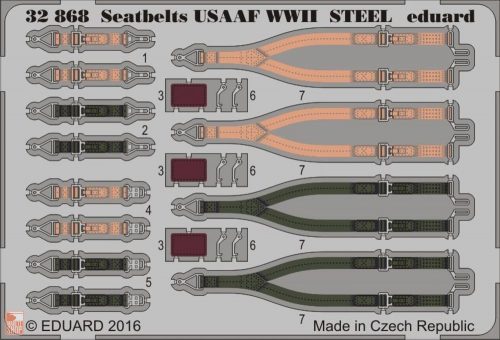 Eduard Accessories 1:32 Seatbelts USAAF WWII STEEL